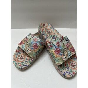 Johnny Was Floral Slide Sandal Colorful Boho Style Women's 8